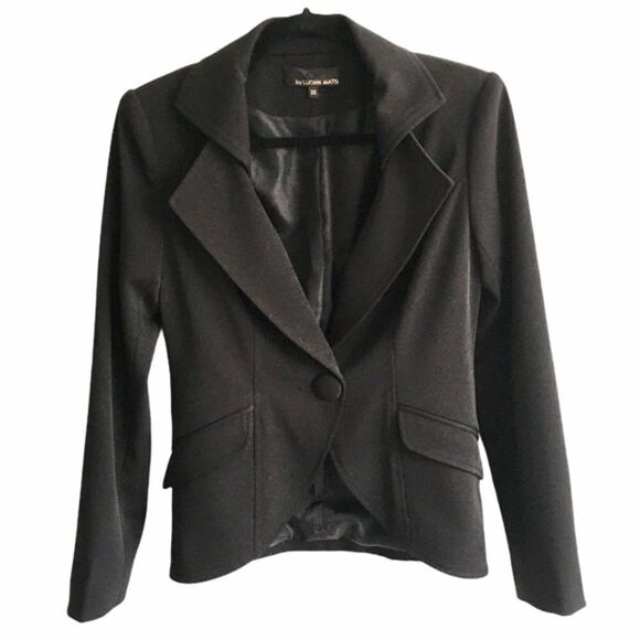 MATIS by LUCIAN MATIS Single Button Front Long Sleeve Tailored Blazer Black XS - Picture 1 of 10